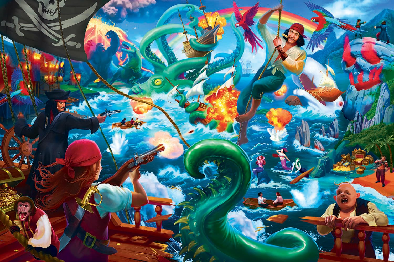 カリビアンファンタジー ジグソーパズル 1000ピース Amazon.com: A Pirate's Life for Me! Fantasy Adventure Puzzle for